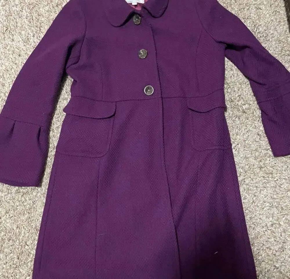Old Navy Women's Purple Bell Sleeve Fit & Flare Peacoat - Picture 5 of 6
